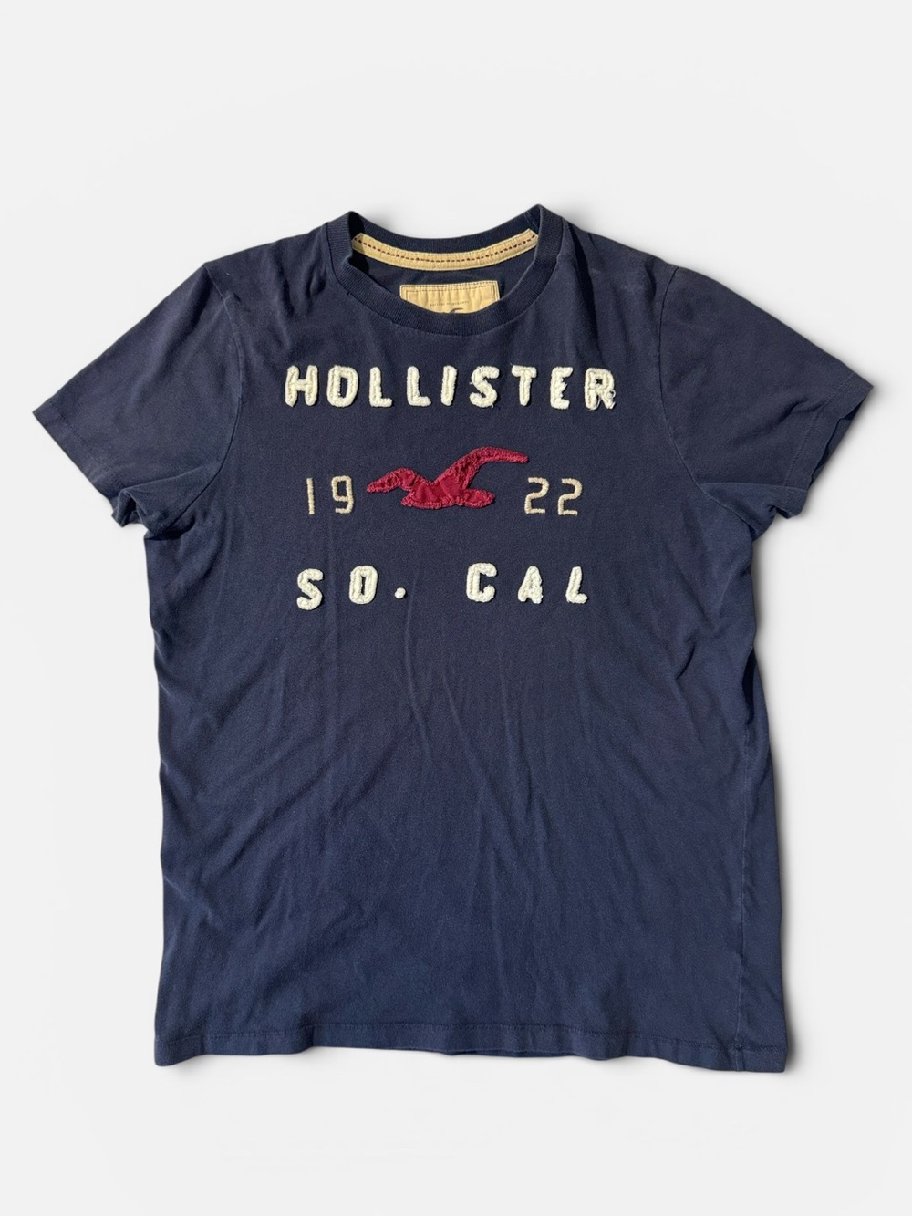 Hollister mens XL navy blue short sleeve crewneck Y2K cotton t-shirt EUC